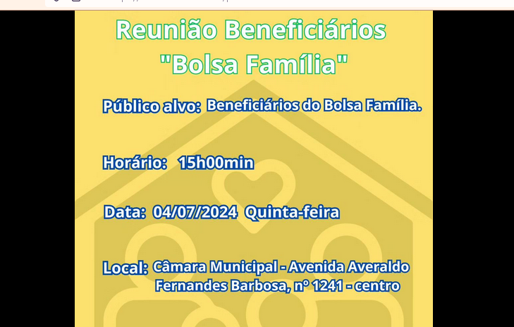 Imagem de compartilhamento para o artigo Reunião com beneficiários do programa Bolsa Família acontece dia 4 de julho em Alcinópolis da MS Todo dia